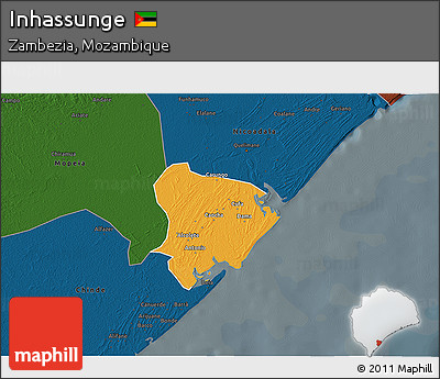 Political 3D Map of Inhassunge, darken