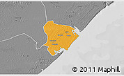 Political 3D Map of Inhassunge, desaturated