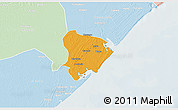 Political 3D Map of Inhassunge, lighten