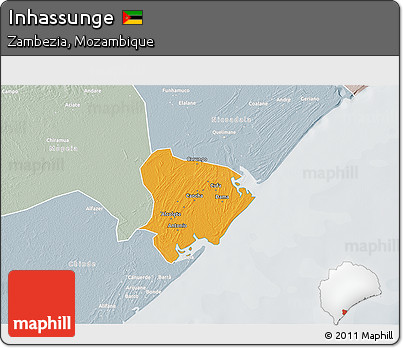 Political 3D Map of Inhassunge, lighten, semi-desaturated