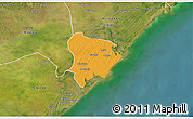 Political 3D Map of Inhassunge, satellite outside