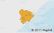 Political 3D Map of Inhassunge, single color outside