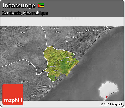 Satellite 3D Map of Inhassunge, desaturated