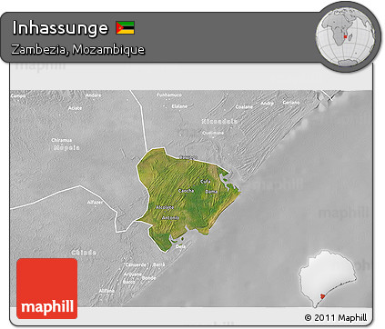Satellite 3D Map of Inhassunge, lighten, desaturated