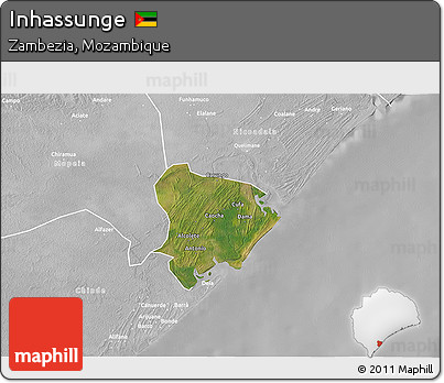 Satellite 3D Map of Inhassunge, lighten, desaturated