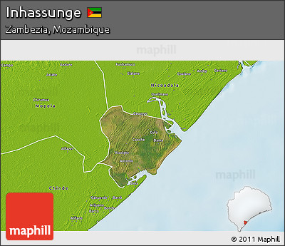 Satellite 3D Map of Inhassunge, physical outside