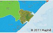 Satellite 3D Map of Inhassunge, political outside