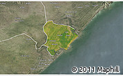 Satellite 3D Map of Inhassunge, semi-desaturated