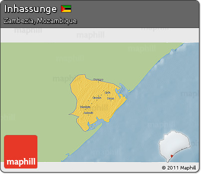 Savanna Style 3D Map of Inhassunge, single color outside