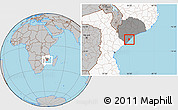 Gray Location Map of Inhassunge, highlighted country, highlighted parent region