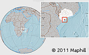 Gray Location Map of Inhassunge, highlighted parent region, hill shading