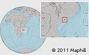 Gray Location Map of Inhassunge, hill shading