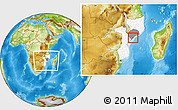 Physical Location Map of Inhassunge, highlighted country, highlighted parent region, within the entire country