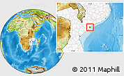 Physical Location Map of Inhassunge, highlighted country