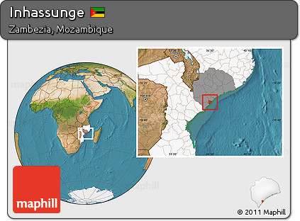 Satellite Location Map of Inhassunge, highlighted country, highlighted parent region