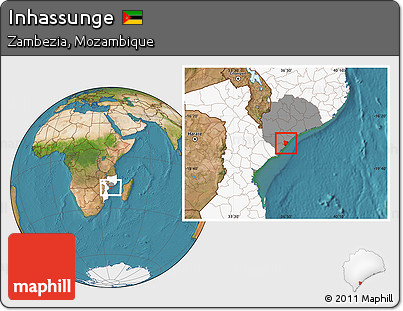 Satellite Location Map of Inhassunge, highlighted country, highlighted parent region