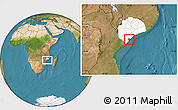 Satellite Location Map of Inhassunge, highlighted parent region