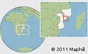 Savanna Style Location Map of Inhassunge, highlighted country, within the entire country
