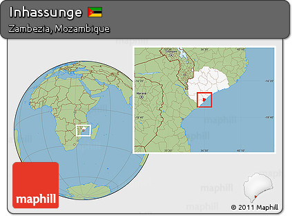 Savanna Style Location Map of Inhassunge, highlighted parent region