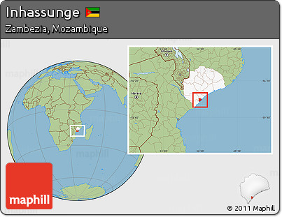 Savanna Style Location Map of Inhassunge, highlighted parent region