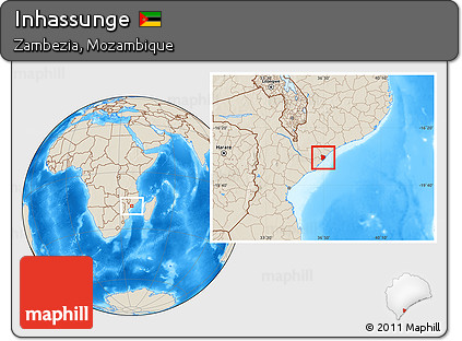 Shaded Relief Location Map of Inhassunge