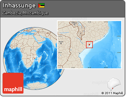 Shaded Relief Location Map of Inhassunge