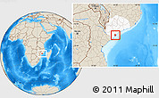 Shaded Relief Location Map of Inhassunge, highlighted parent region