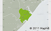 Physical Map of Inhassunge, lighten, semi-desaturated