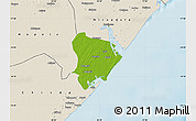 Physical Map of Inhassunge, shaded relief outside