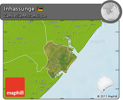 Satellite Map of Inhassunge, physical outside