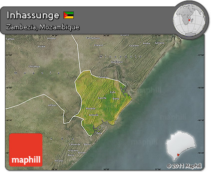 Satellite Map of Inhassunge, semi-desaturated