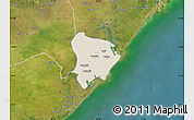 Shaded Relief Map of Inhassunge, satellite outside