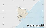 Shaded Relief Map of Inhassunge, single color outside