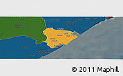 Political Panoramic Map of Inhassunge, darken