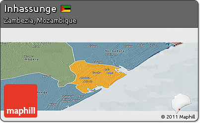 Political Panoramic Map of Inhassunge, semi-desaturated