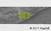 Satellite Panoramic Map of Inhassunge, desaturated