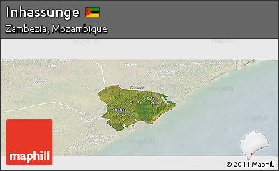 Satellite Panoramic Map of Inhassunge, lighten
