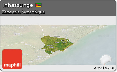 Satellite Panoramic Map of Inhassunge, lighten