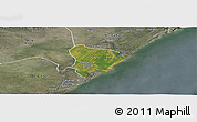 Satellite Panoramic Map of Inhassunge, semi-desaturated