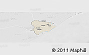 Shaded Relief Panoramic Map of Inhassunge, lighten, desaturated