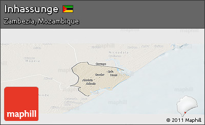 Shaded Relief Panoramic Map of Inhassunge, lighten