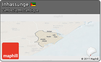 Shaded Relief Panoramic Map of Inhassunge, lighten