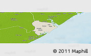 Shaded Relief Panoramic Map of Inhassunge, physical outside