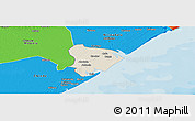 Shaded Relief Panoramic Map of Inhassunge, political outside
