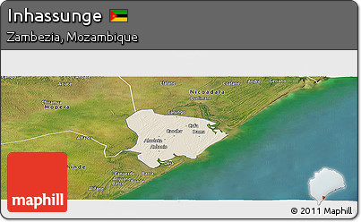 Shaded Relief Panoramic Map of Inhassunge, satellite outside