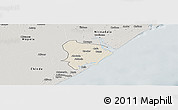 Shaded Relief Panoramic Map of Inhassunge, semi-desaturated