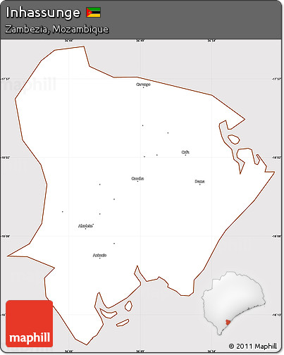Classic Style Simple Map of Inhassunge, cropped outside