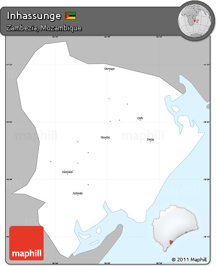 Gray Simple Map of Inhassunge, single color outside