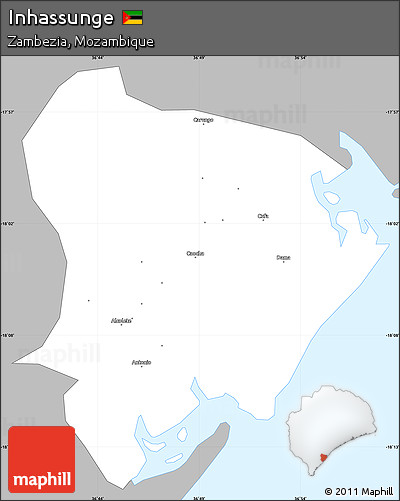 Gray Simple Map of Inhassunge, single color outside
