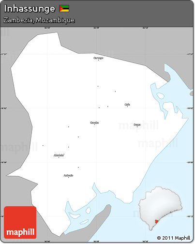 Gray Simple Map of Inhassunge, single color outside